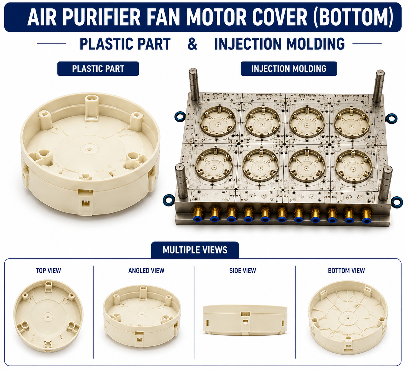 Air Purifier Plastic Fan Motor Bottom Cover Mould and Moulding Service